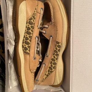 Sperry Leopard Print Shoes 6.5M